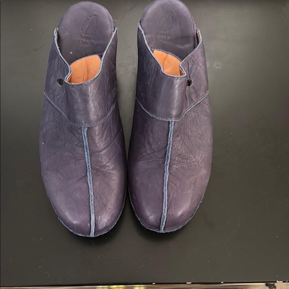 Sergio tomani blue leather clogs US38